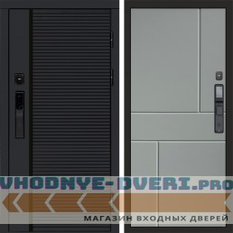 Дверь Termo Door  Smart (Смарт) Black Line Горизонт Grey софт